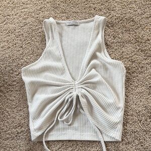 Fashion Nova White Ruched Tank Top